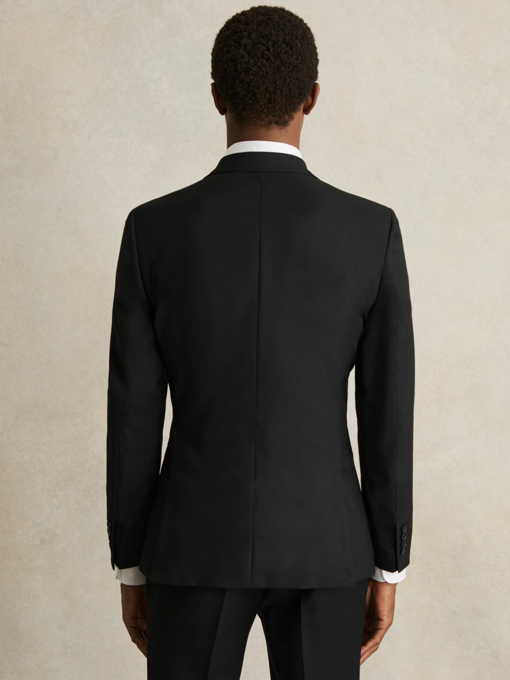 Wool-Blend Single-Breasted Suit Jacket Slim-Fit in Black