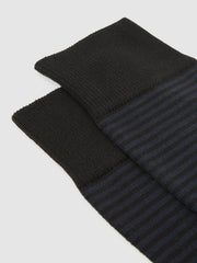 Striped Socks in Black/Navy