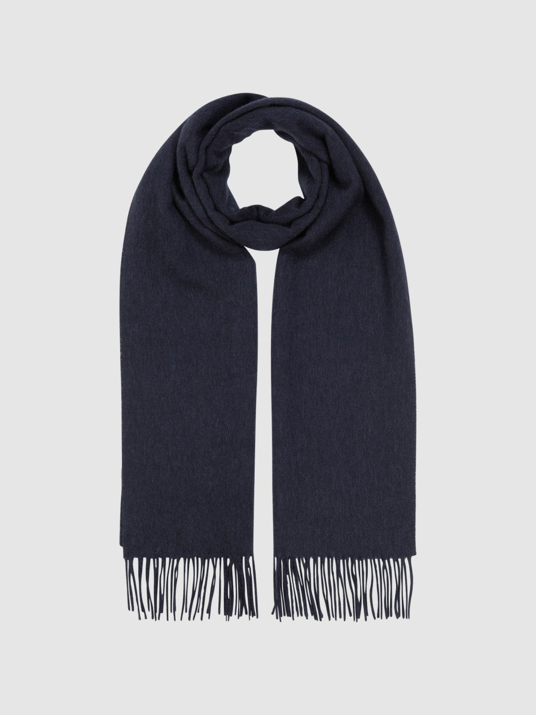 Wool and Cashmere Scarf in Navy