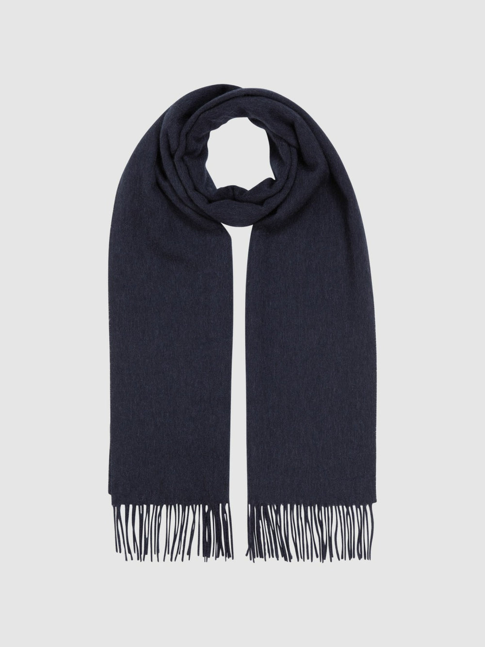 Wool and Cashmere Scarf in Navy