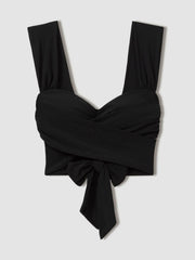 Wrap Design Bikini Top in Black