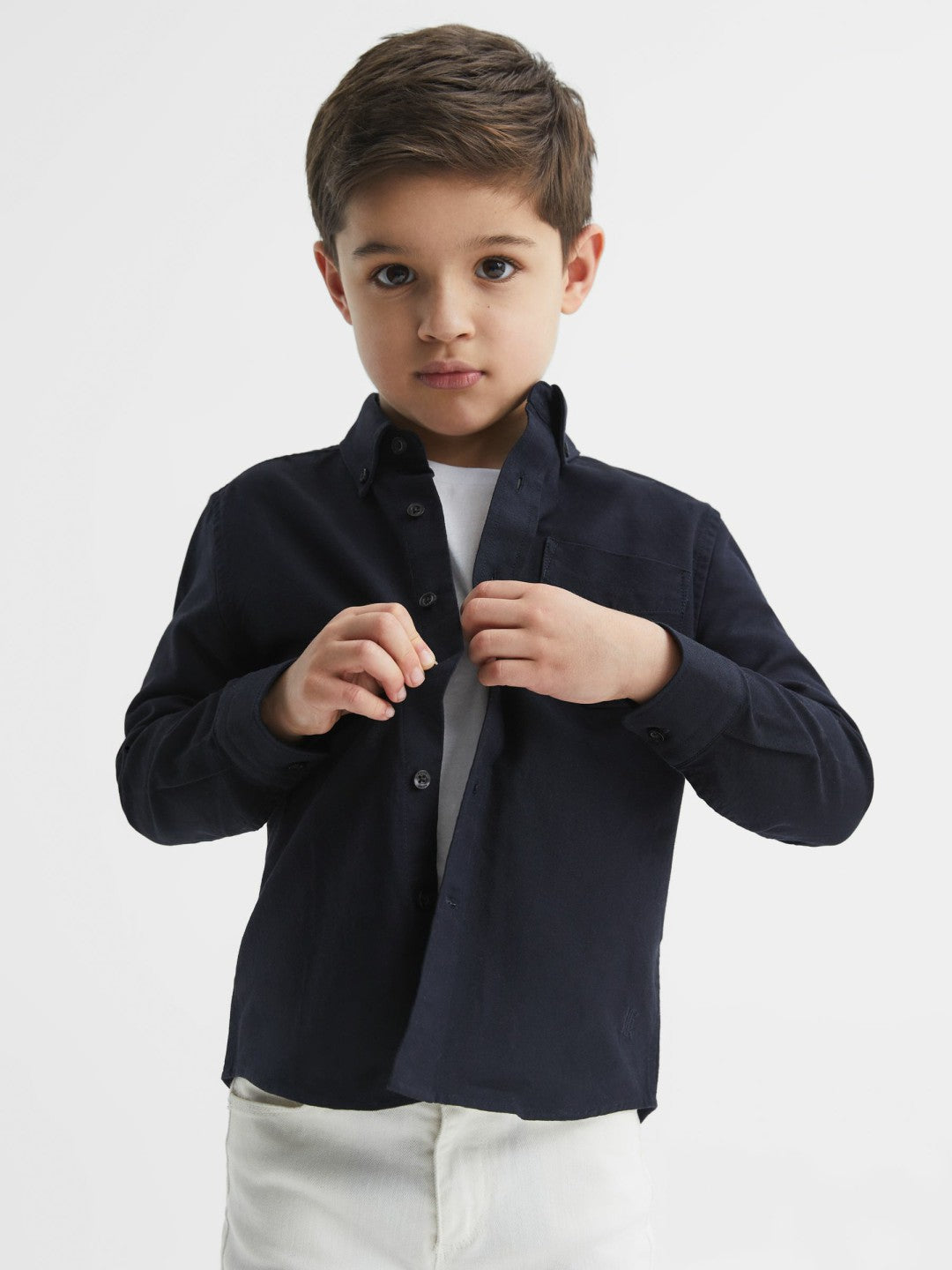 3-9 yrs Button Down Oxford Shirt in Navy