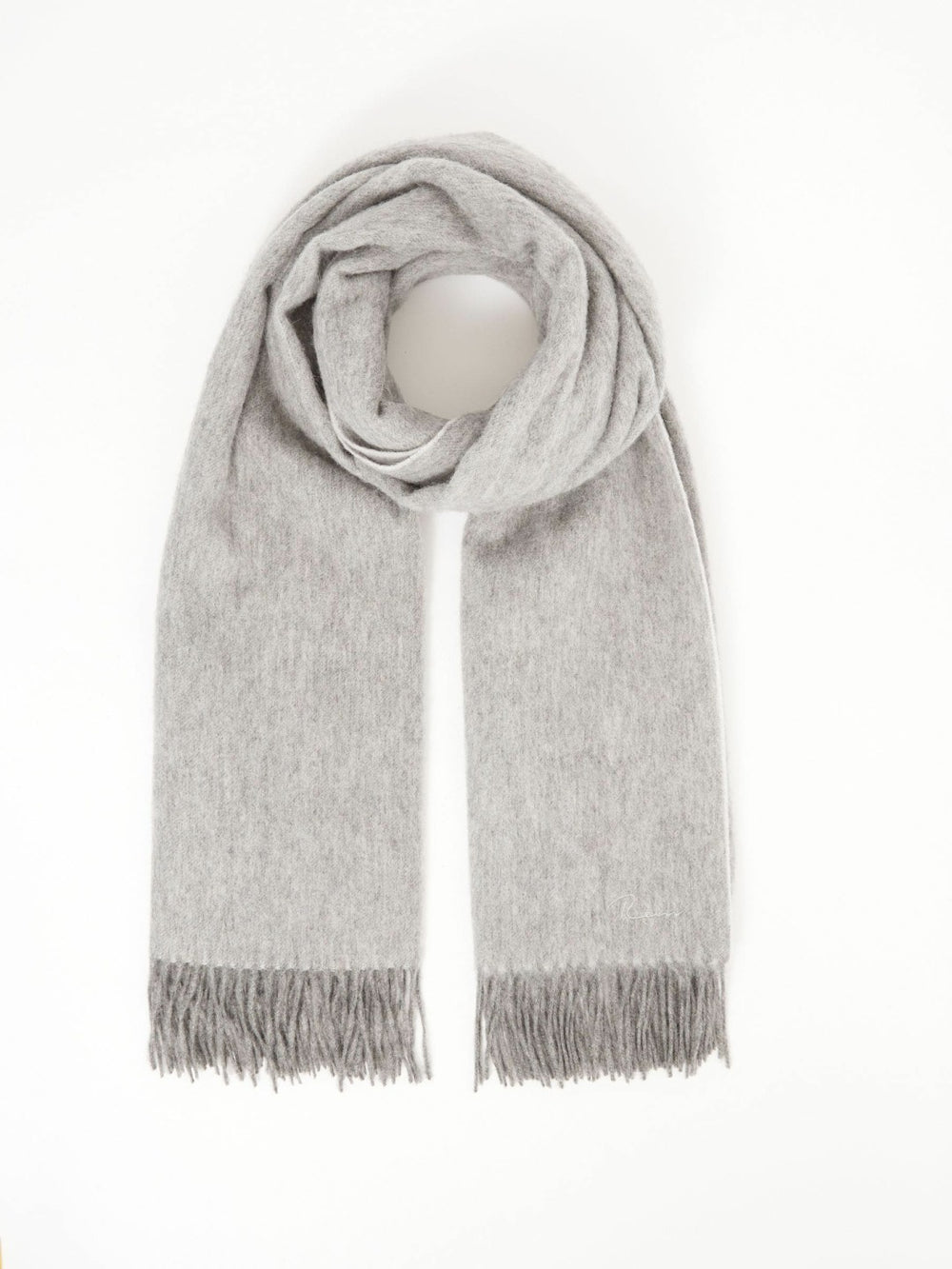 Wool-Cashmere Scarf in Soft Grey