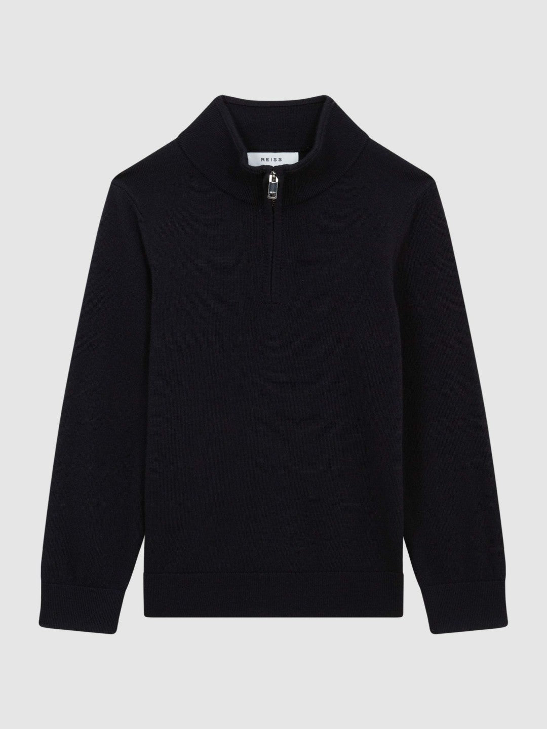 3-9 yrs Merino Wool Zip-Neck Jumper in Navy