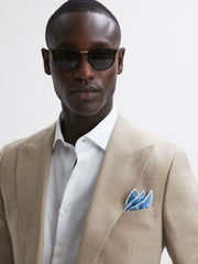 Plain Silk Pocket Square in Soft Blue