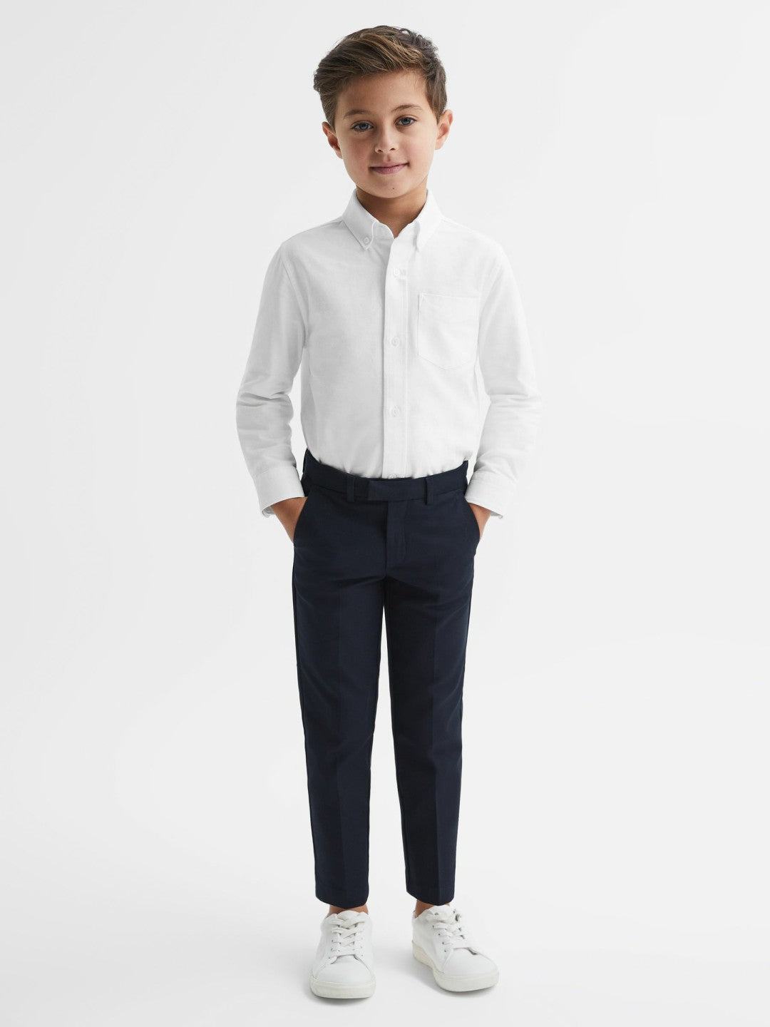 9-14 yrs Button Down Oxford Shirt in White