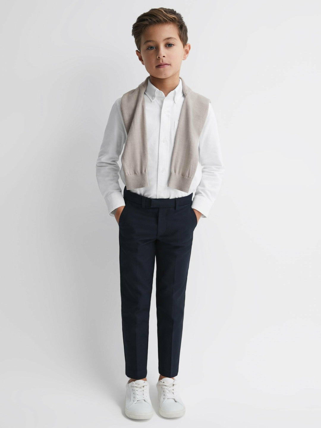 9-14 yrs Button Down Oxford Shirt in White