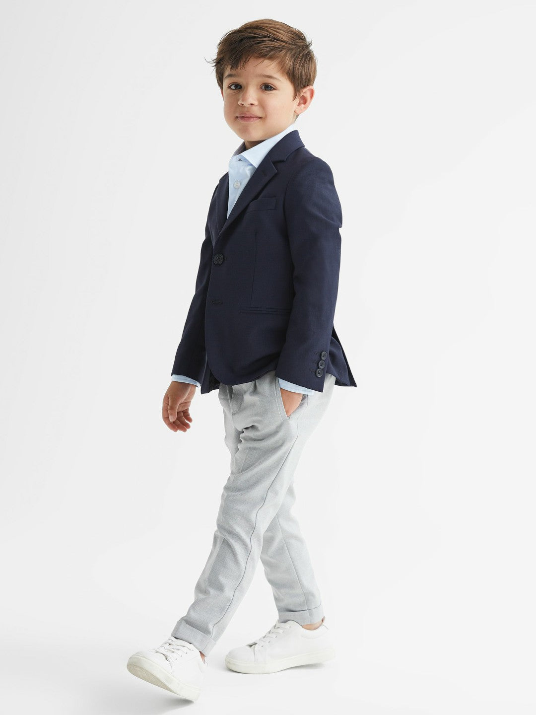 4-9 yrs Slim-Fit Cotton Shirt in Soft Blue