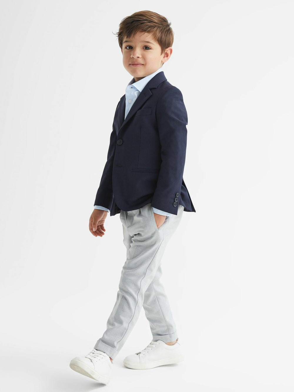 4-9 yrs Slim-Fit Cotton Shirt in Soft Blue