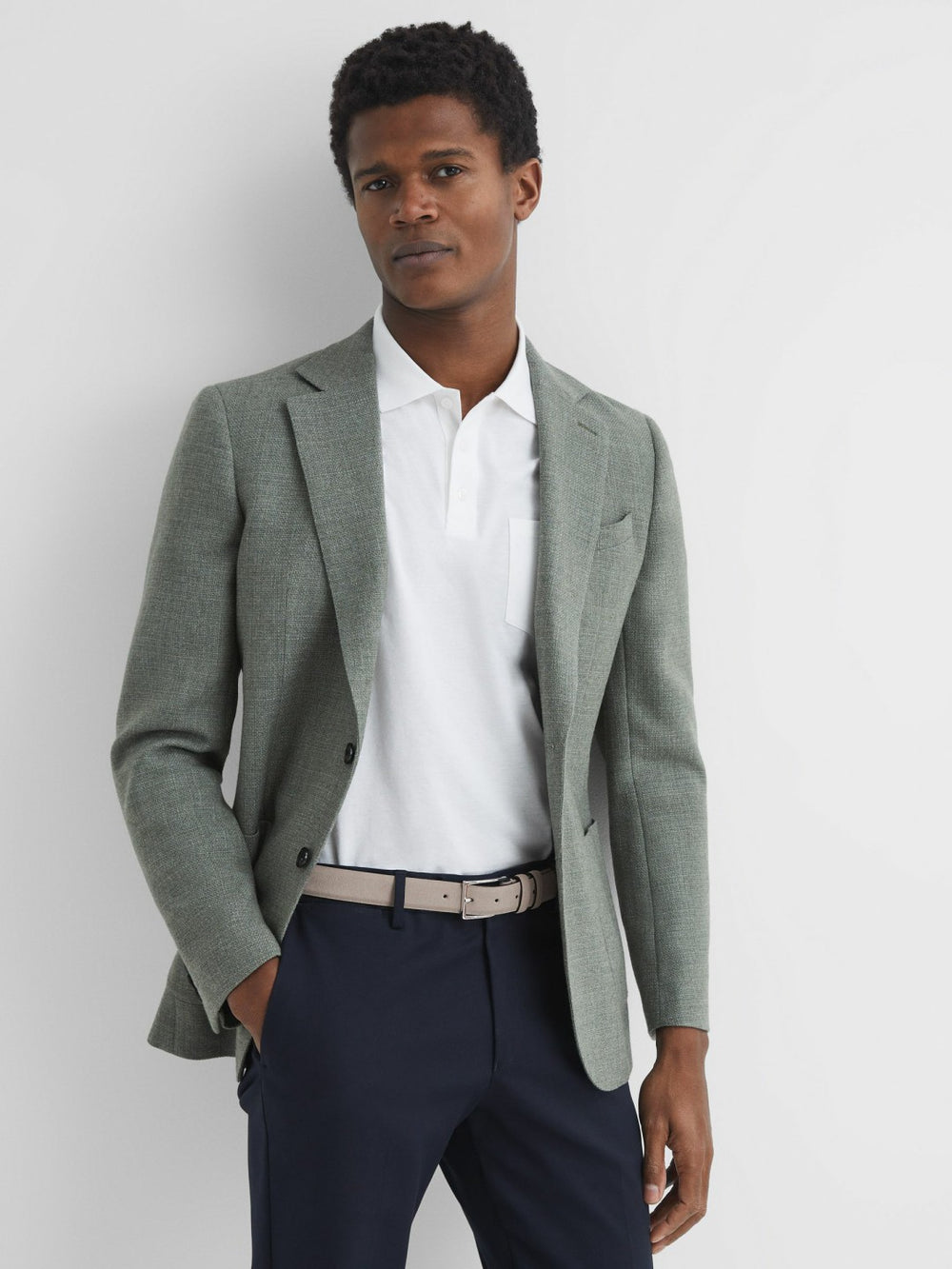 Suede Belt in Stone