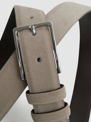 Suede Belt in Stone