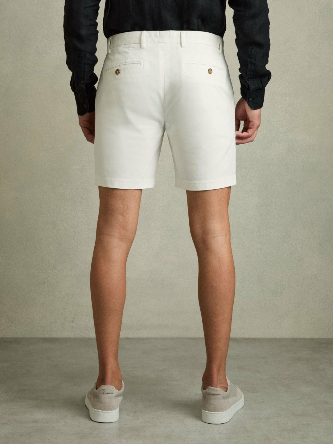 Short Length Casual Chino Shorts in White