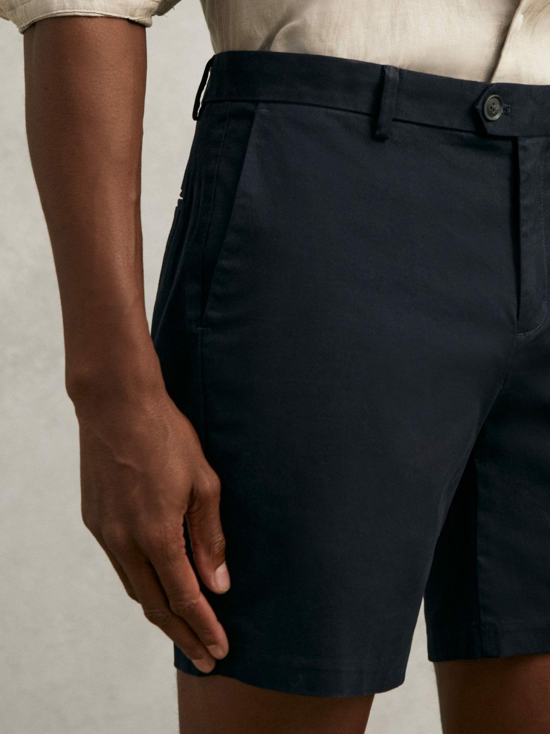 Short Length Casual Chino Shorts in Navy