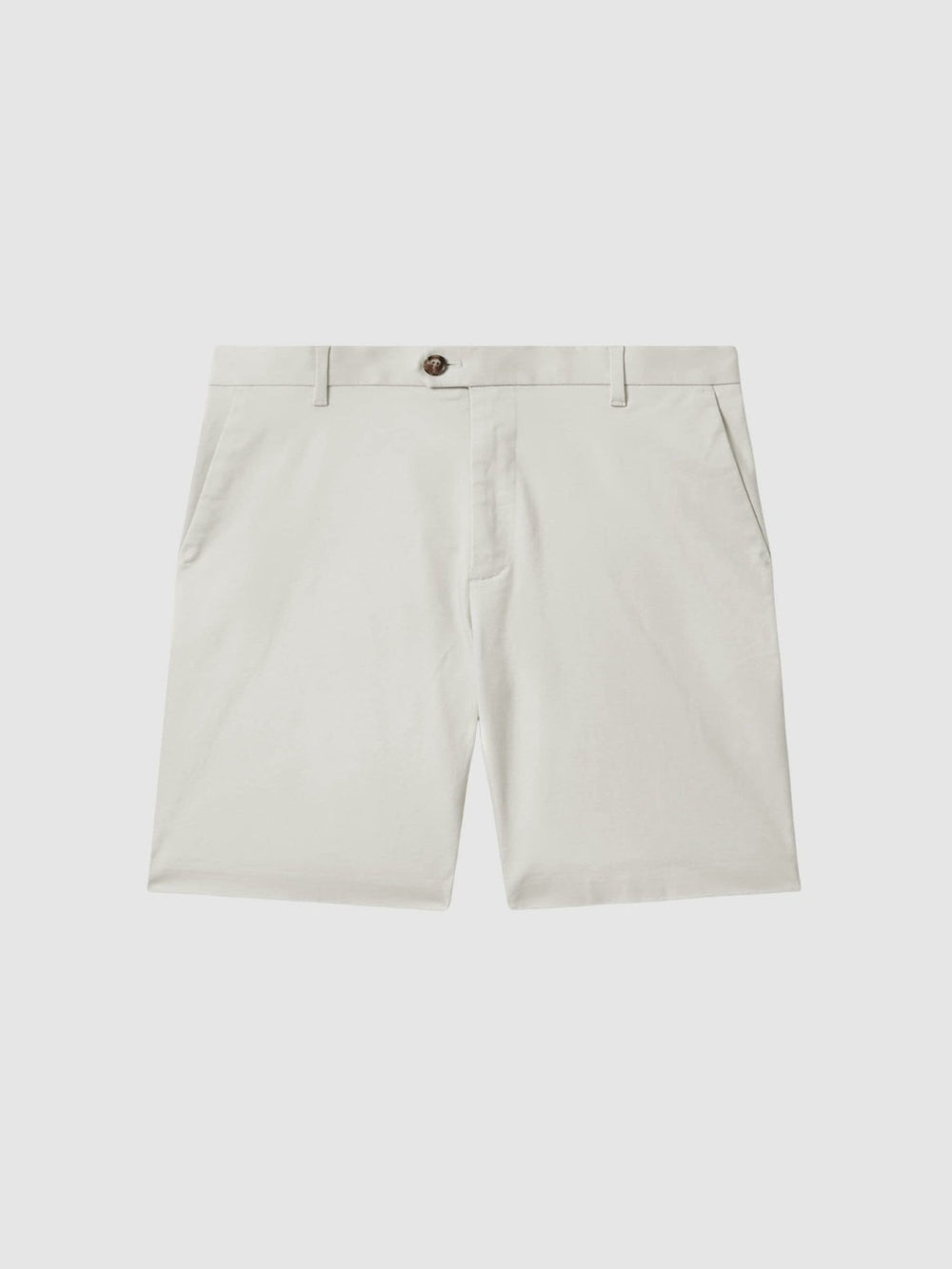 Cotton Chino Shorts with Stretch in Chalk