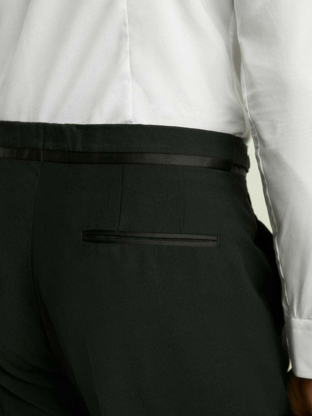Modern Fit Tuxedo Trousers in Black