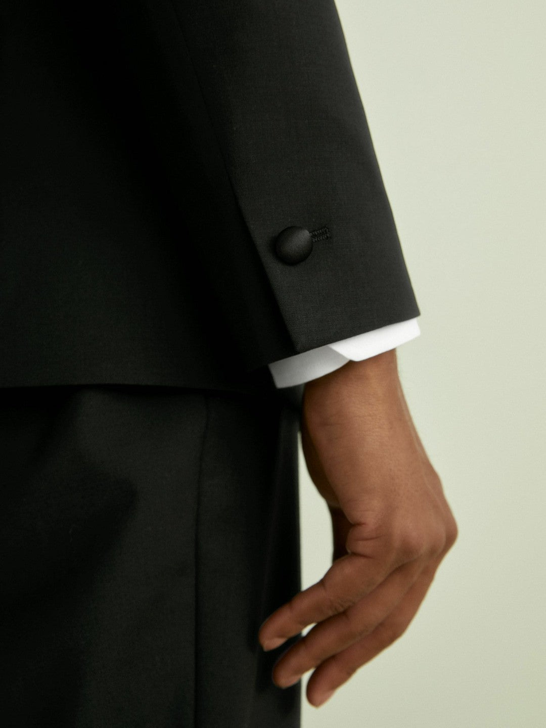 Regular Fit Single Breasted Tuxedo Jacket in Black