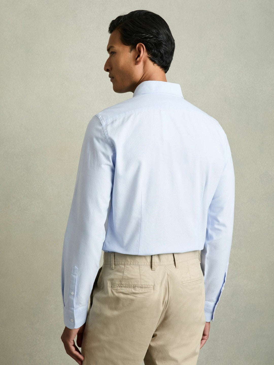 Slim-Fit Button-Down Collar Cotton Oxford Shirt in Soft Blue