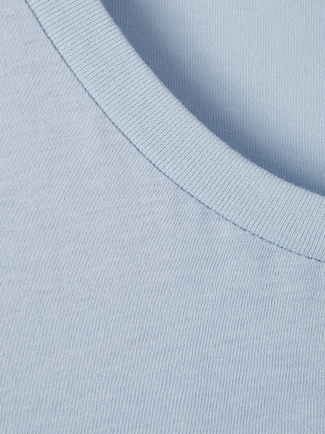Cotton Crew Neck T-Shirt in Soft Blue