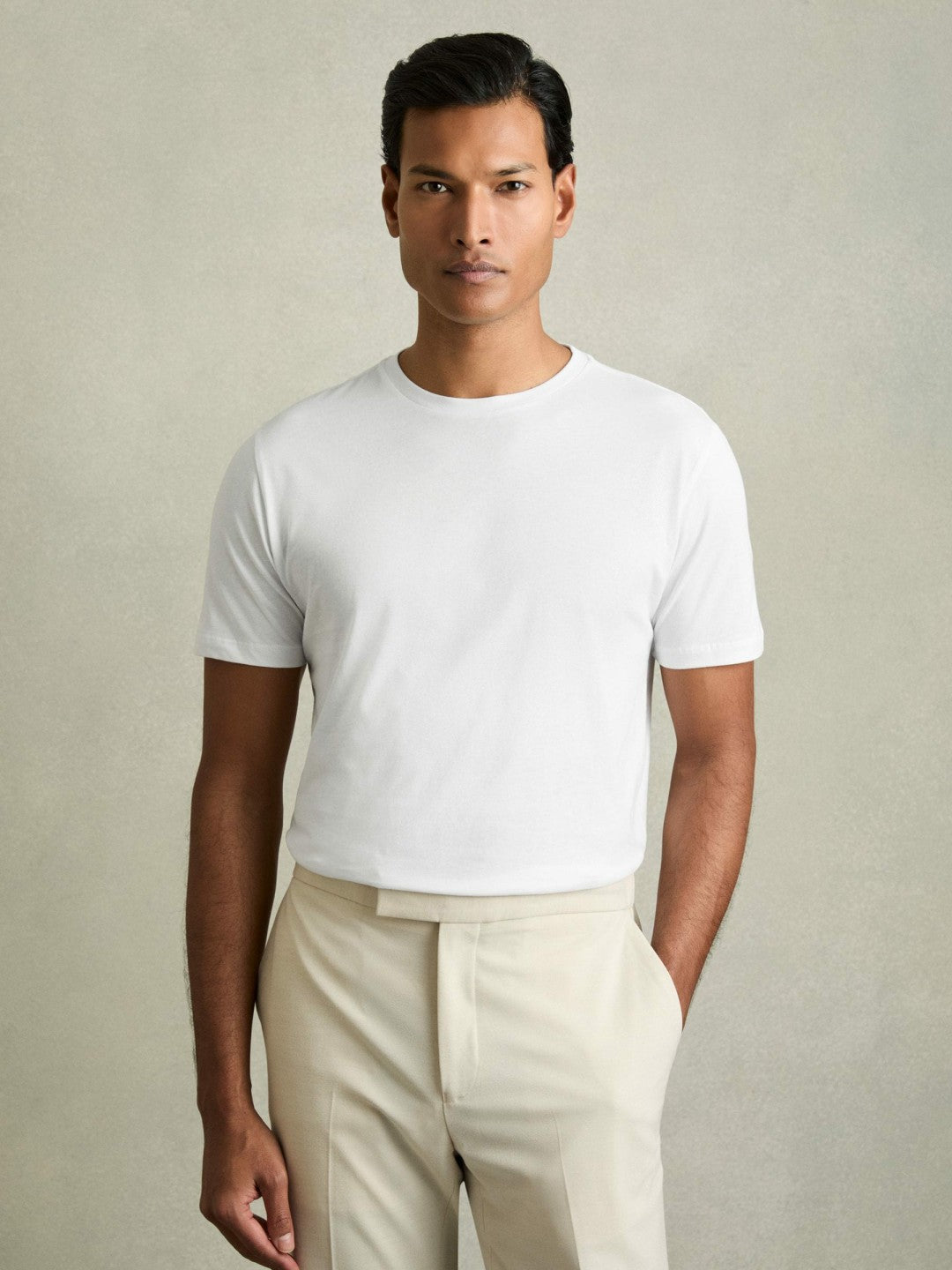 Cotton Crew Neck T-Shirt in White