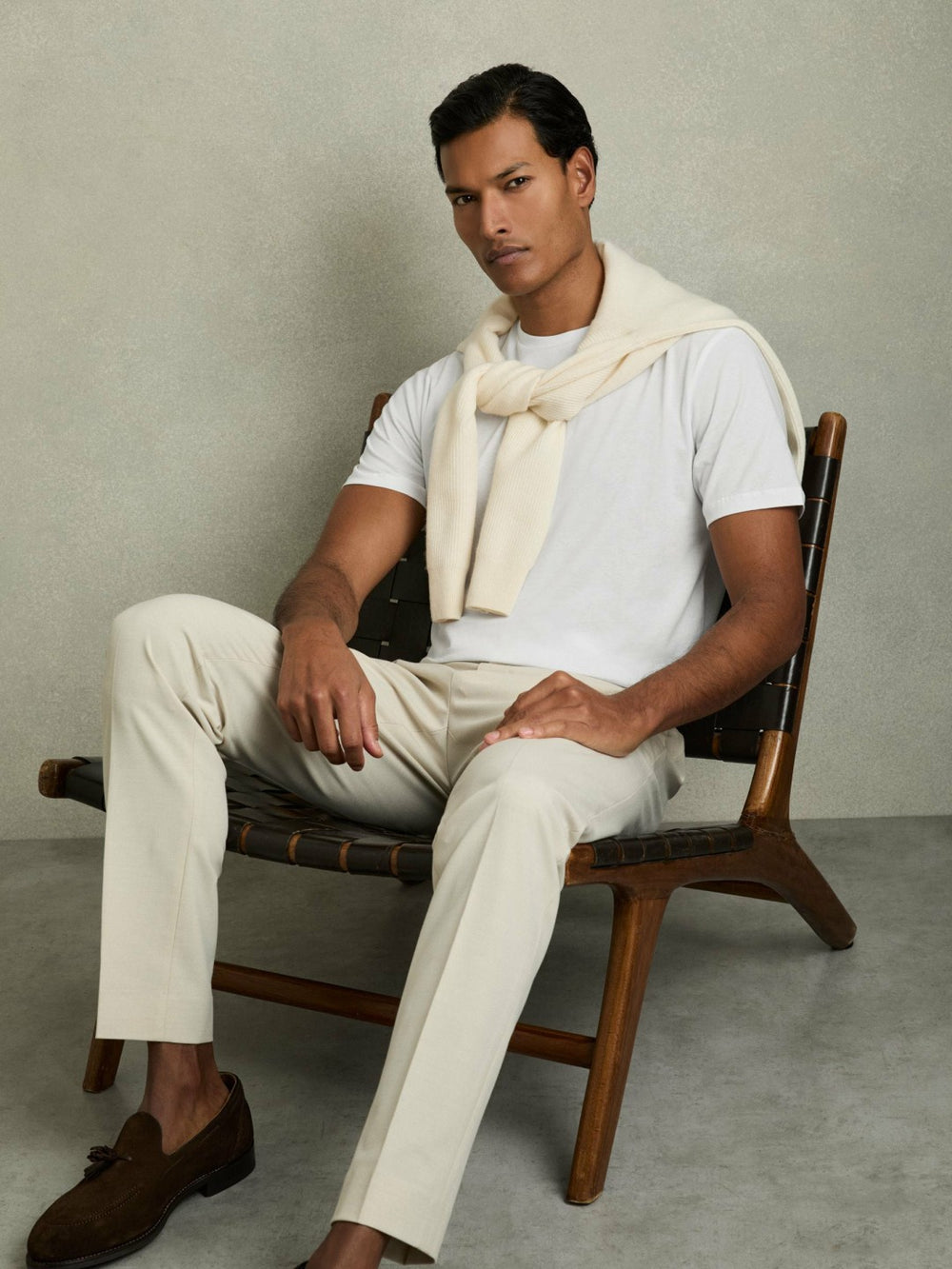 Cotton Crew Neck T-Shirt in White