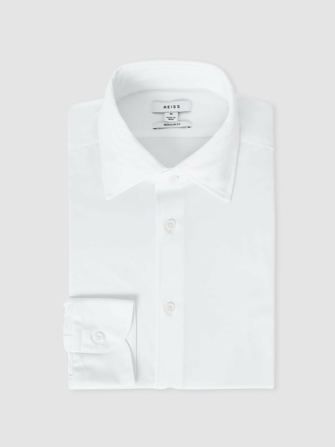 Regular Fit Button-Through Travel Shirt in White