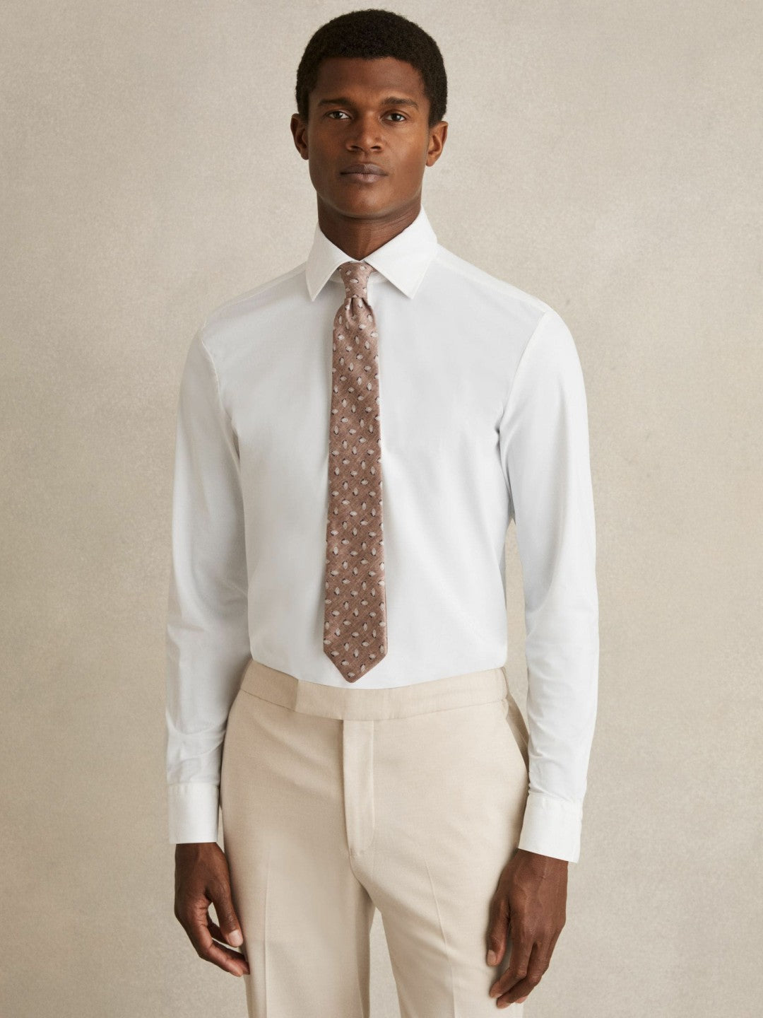 Regular Fit Button-Through Travel Shirt in White
