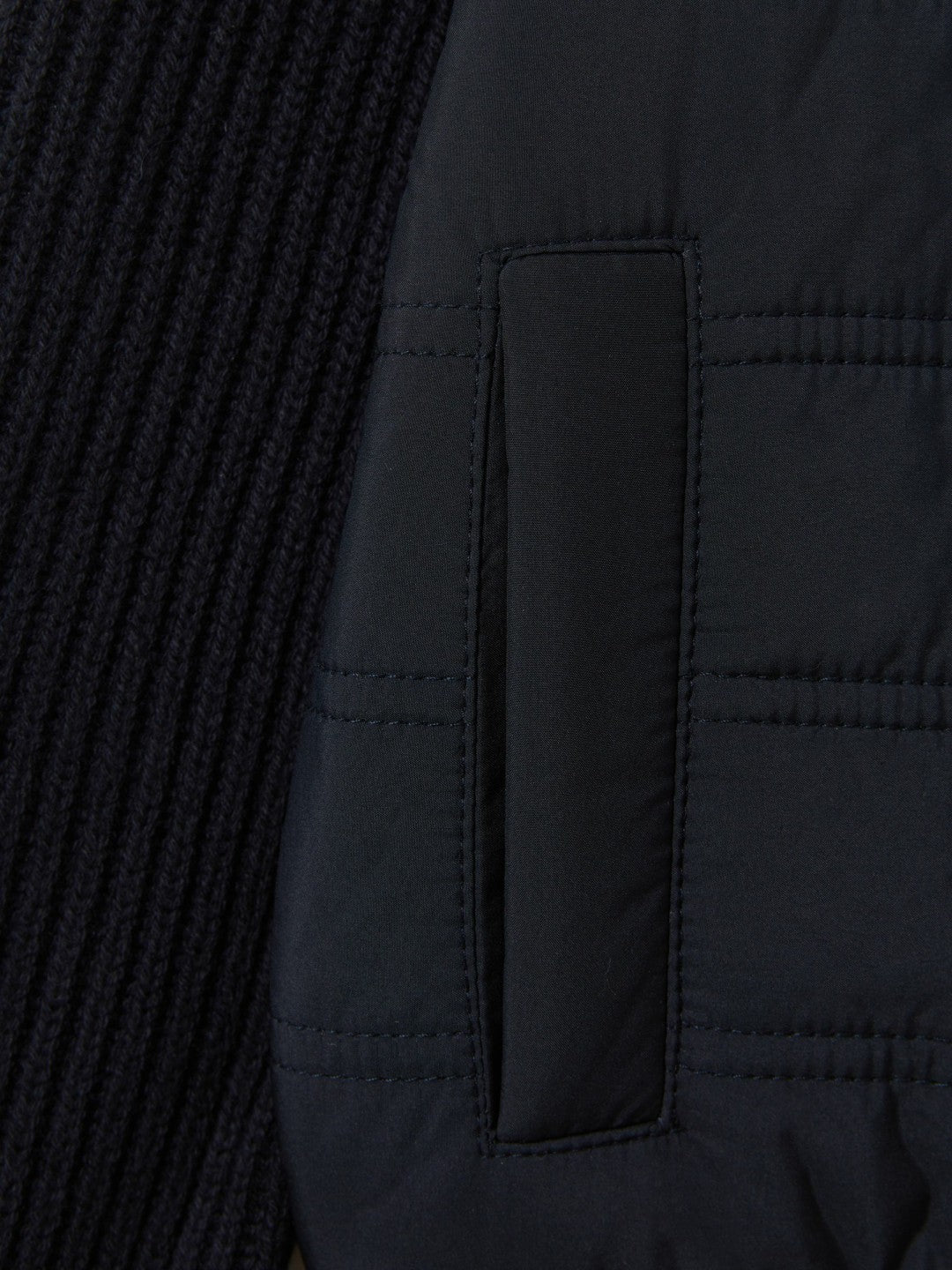 9-14 yrs Hybrid Zip Through Quilted Jacket in Navy