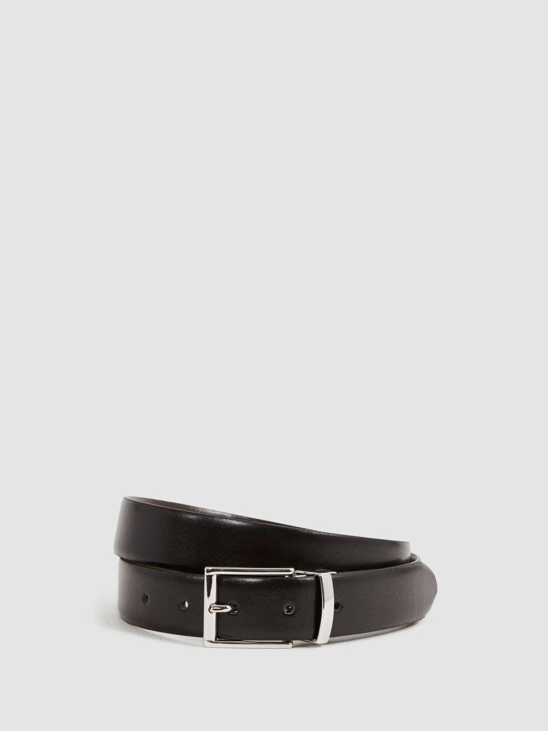 Reversible Leather Belt in Black/Dark Brown