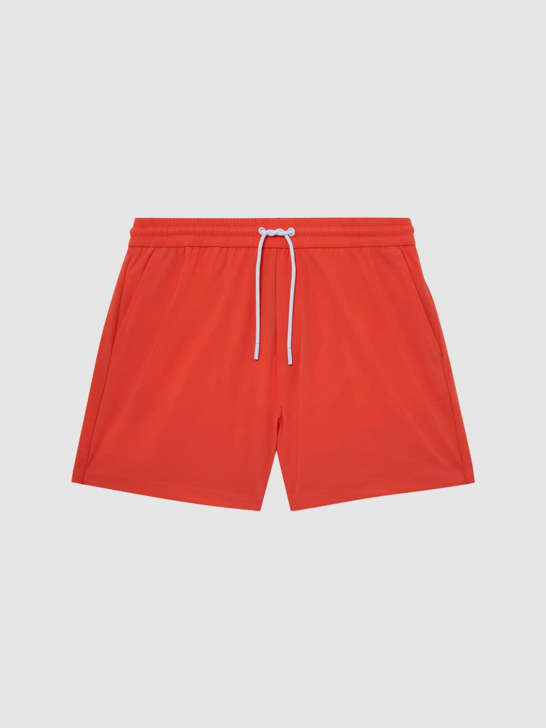 Plain Drawstring Swim Shorts in Bright Orange