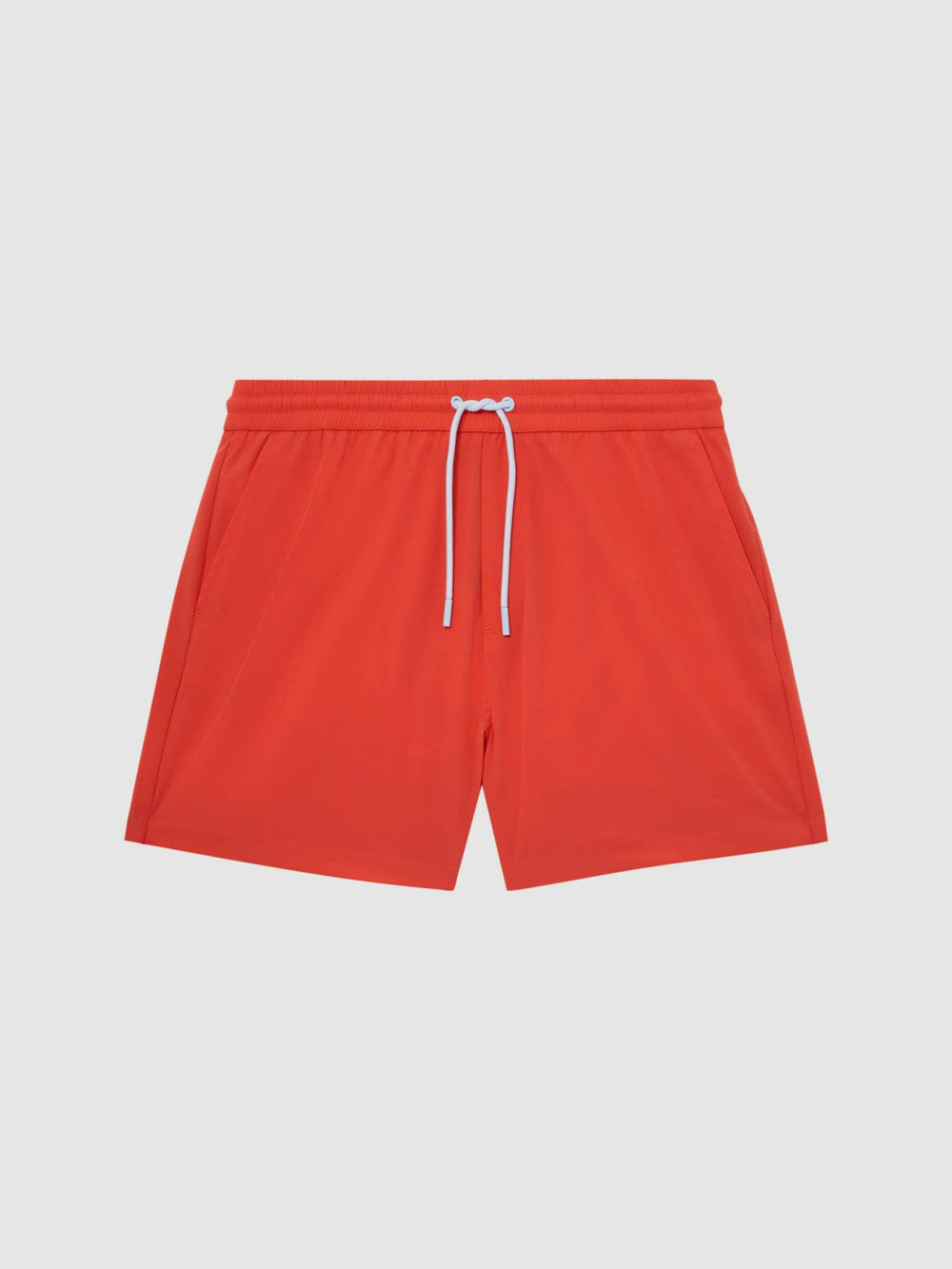 Plain Drawstring Swim Shorts in Bright Orange