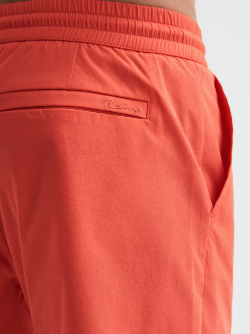 Plain Drawstring Swim Shorts in Bright Orange
