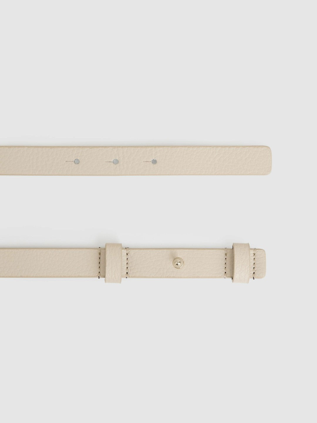 Leather Square Hinge Belt in Stone