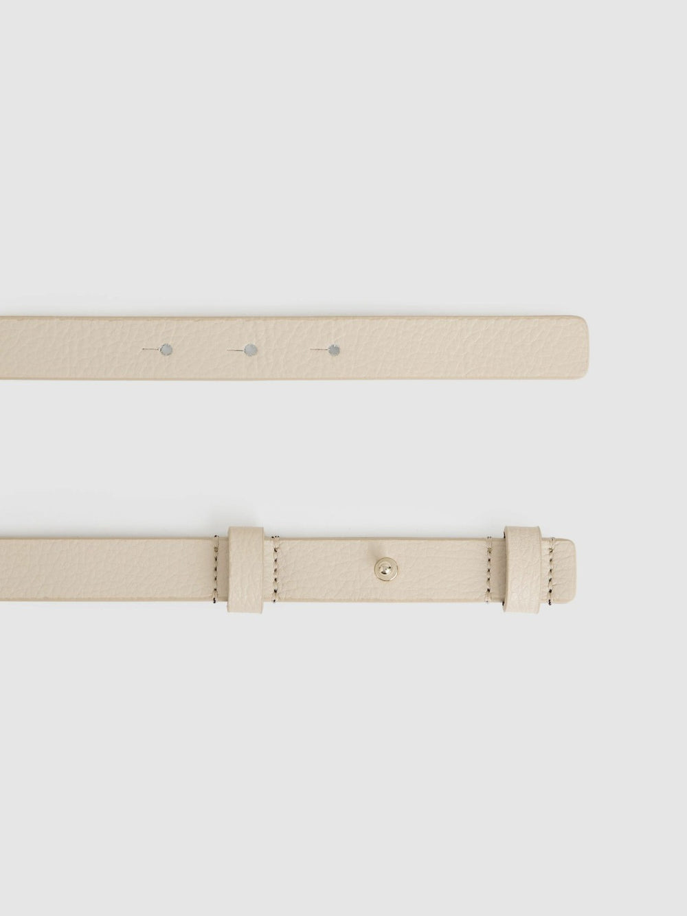 Leather Square Hinge Belt in Stone