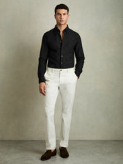 Slim-Fit Button-Down Collar Cotton Oxford Shirt in Black
