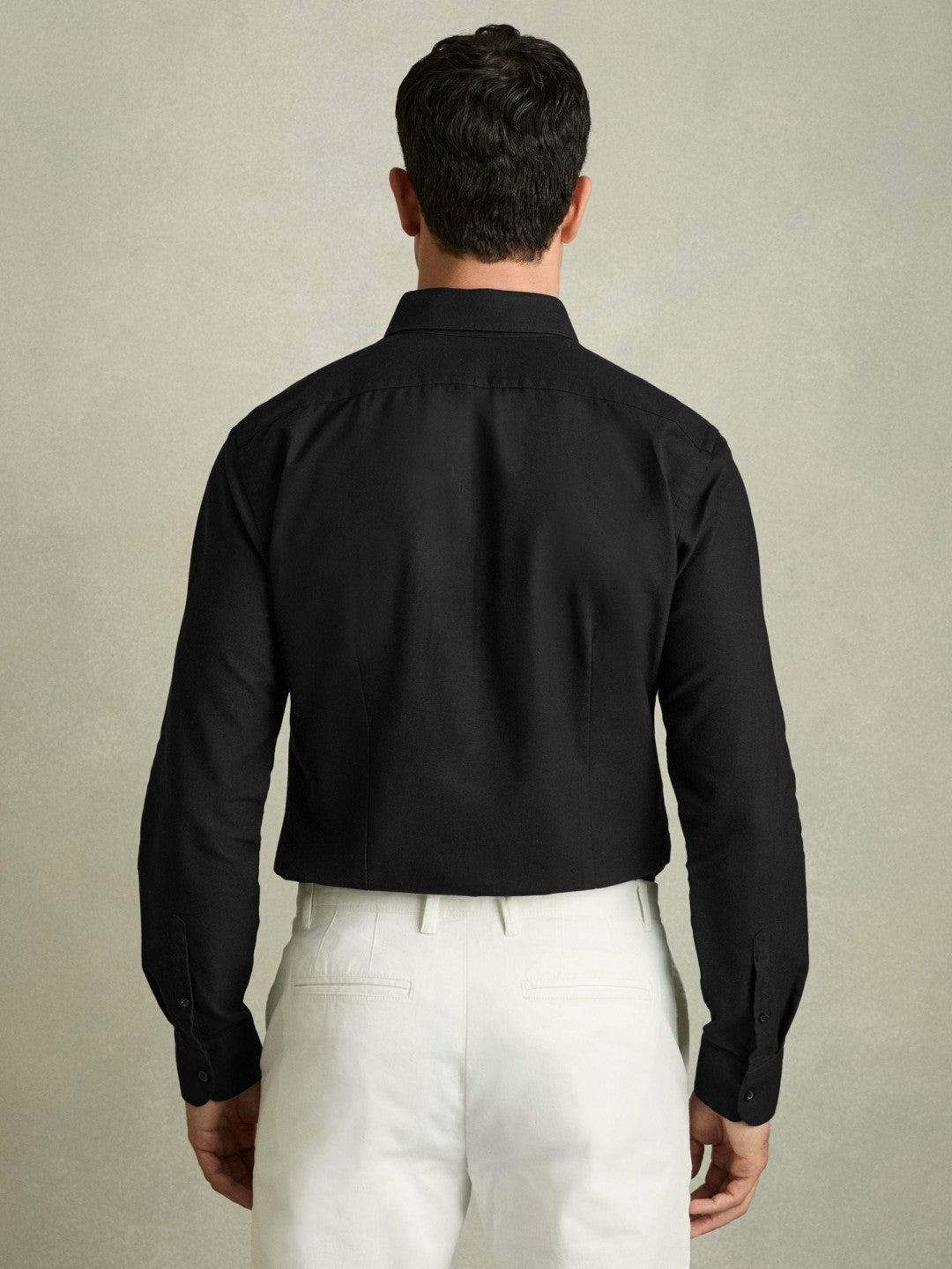 Slim-Fit Button-Down Collar Cotton Oxford Shirt in Black