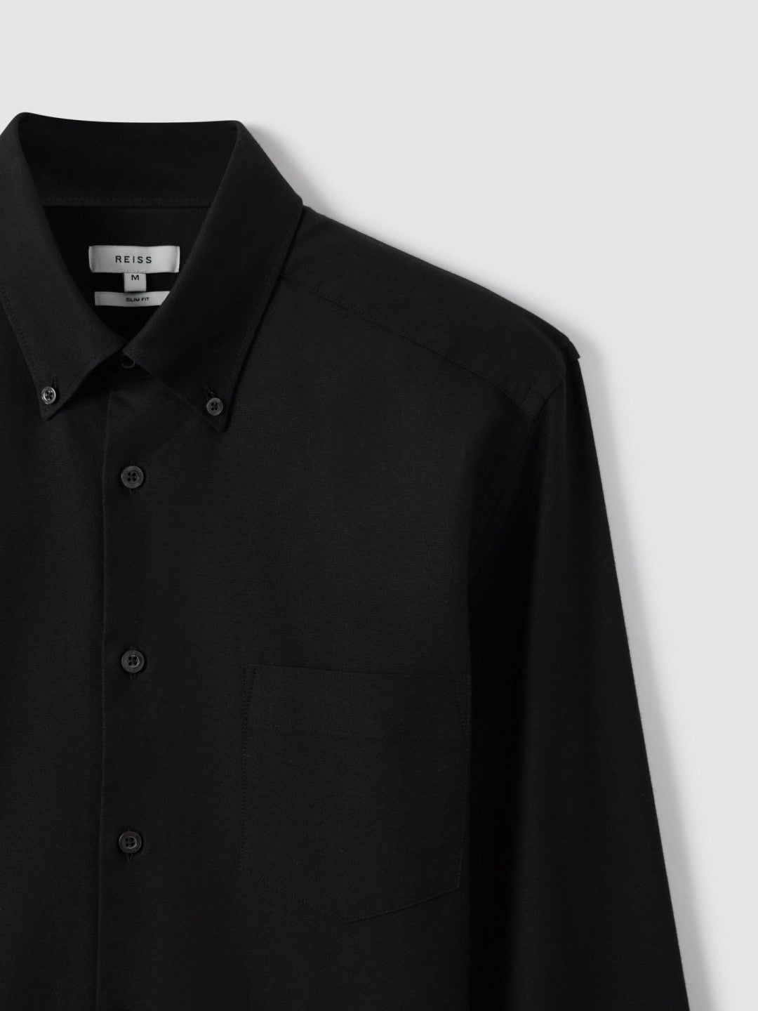 Slim-Fit Button-Down Collar Cotton Oxford Shirt in Black