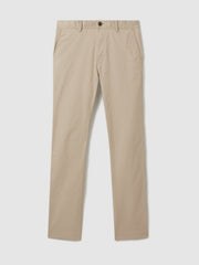 Slim Fit Washed Cotton Blend Chinos in Stone