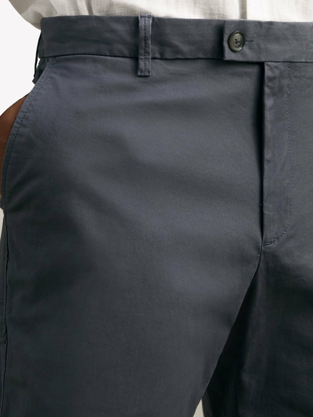 Cotton Chino Shorts with Stretch in Airforce Blue