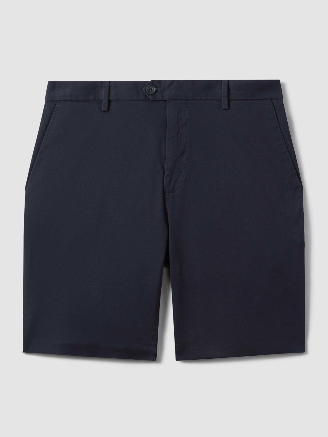 Cotton Chino Shorts with Stretch in Navy