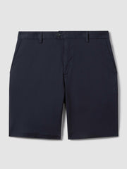 Cotton Chino Shorts with Stretch in Navy