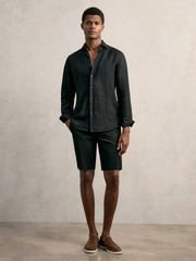 Cotton Chino Shorts with Stretch in Black