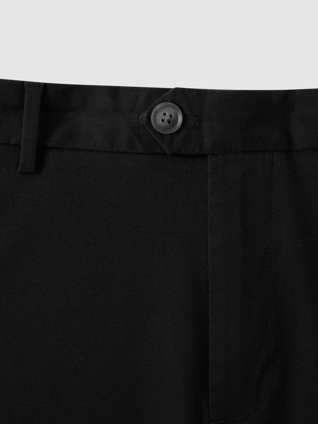 Cotton Chino Shorts with Stretch in Black