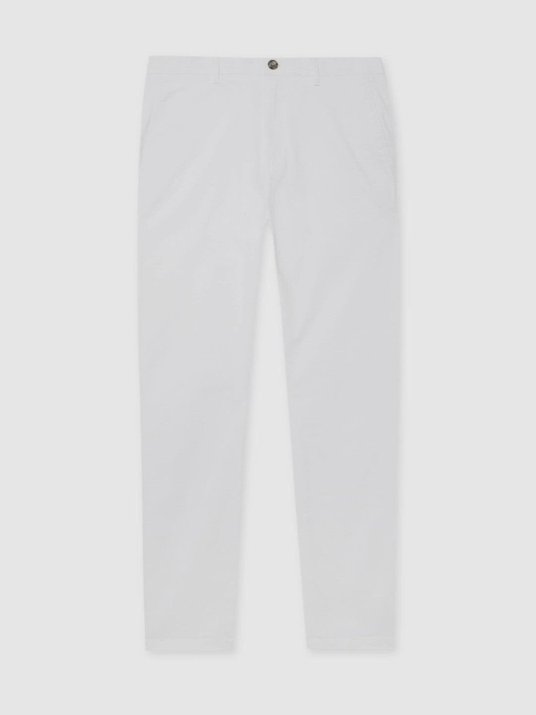 Slim Fit Washed Cotton Blend Chinos in White