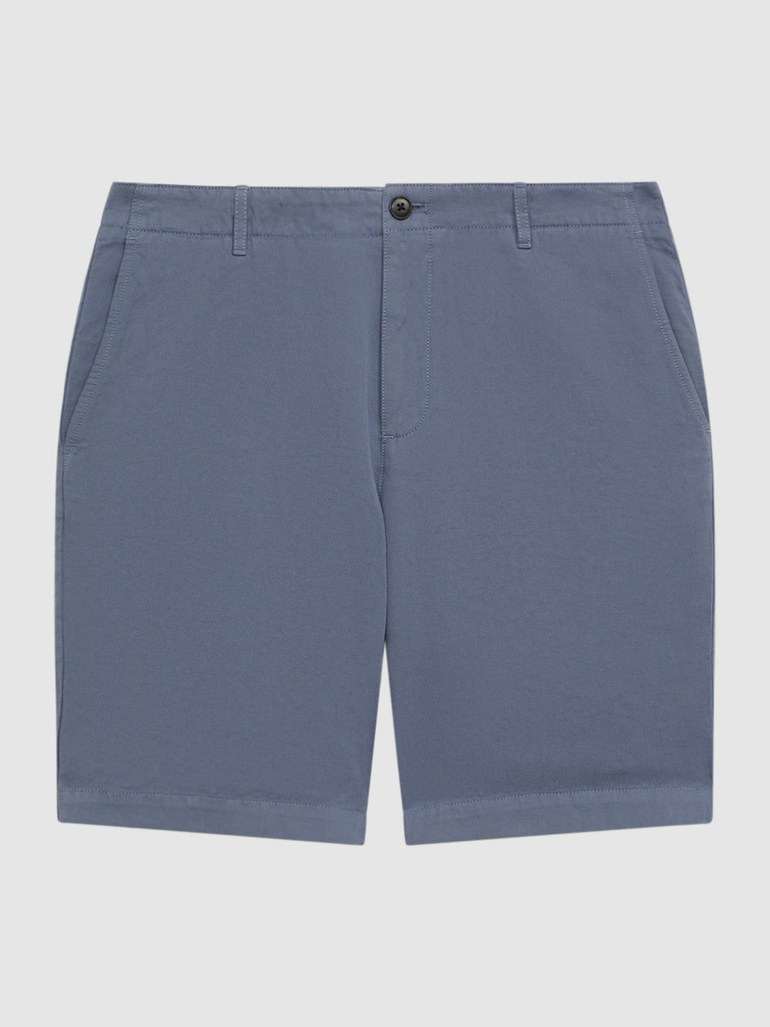 Cotton-Linen Blend Shorts in Airforce Blue