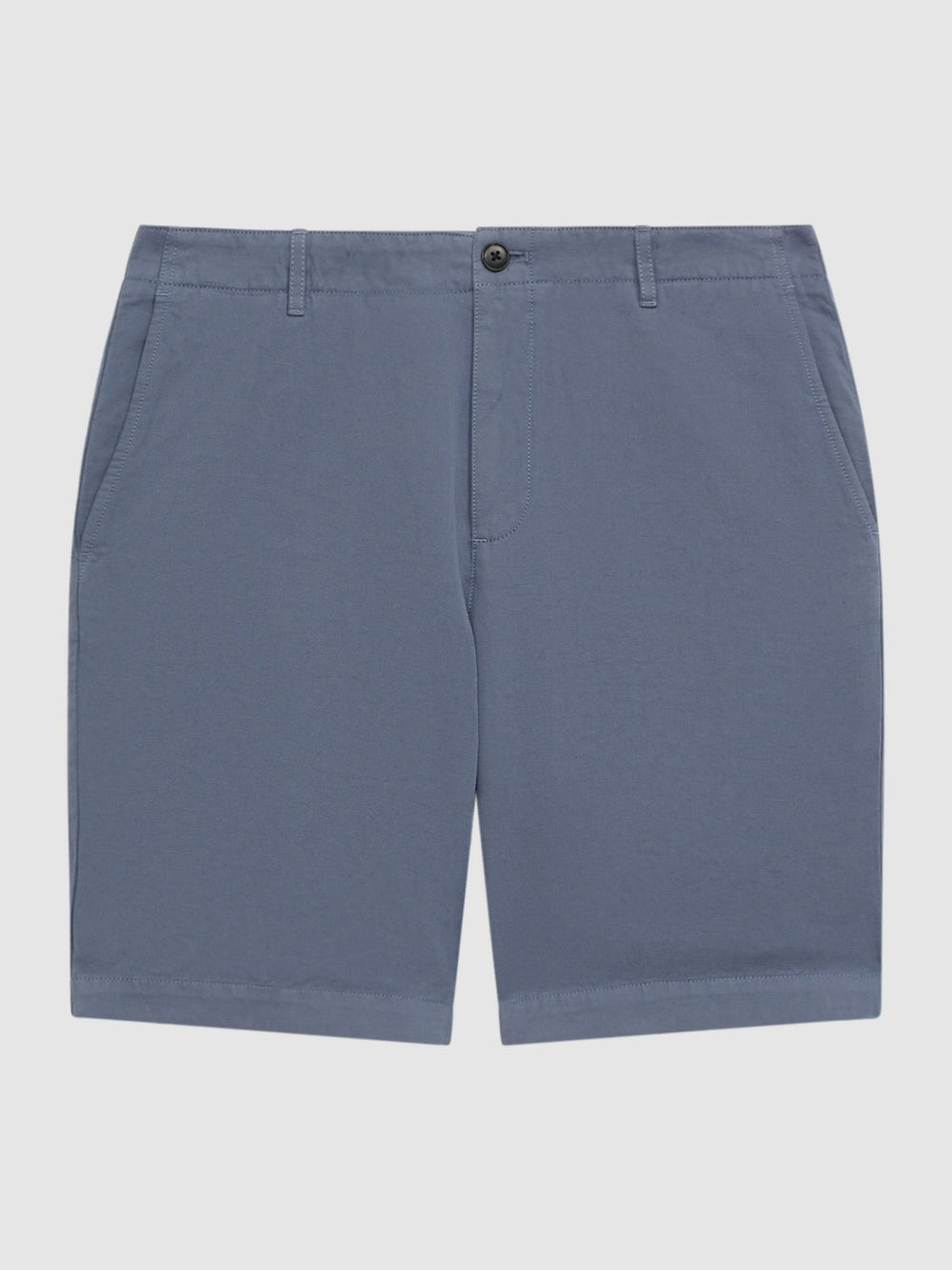 Cotton-Linen Blend Shorts in Airforce Blue