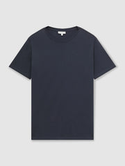 Cotton Crew Neck T-Shirt in Airforce Blue