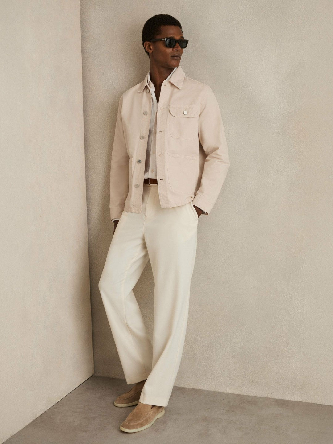 Cotton Worker Jacket in Stone