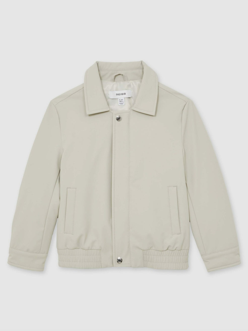 Zip-Through Harrington Jacket in Stone