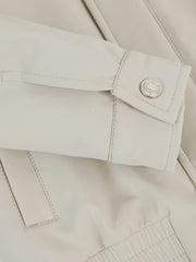Zip-Through Harrington Jacket in Stone