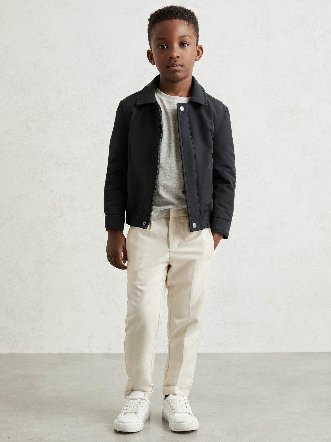 13-14 yrs Zip Through Harrington Jacket in Blue